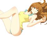  blue_eyes brown_hair gaju legs_up long_hair lying neon_genesis_evangelion on_back panties shikinami_asuka_langley solo souryuu_asuka_langley striped striped_panties tank_top underwear 