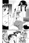  1girl artist_request bar_censor blush camisole censored closed_eyes comic copyright_request eromanga greyscale hetero highres long_hair monochrome no_panties penis pointless_censoring pubic_hair sex sleeping straddling sweat vaginal 