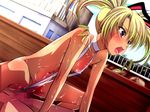  ahegao animal_ears aoi_nagisa_(artist) areola_slip areolae bench blonde blue_eyes blush censored charlotte_(honey_x_bunny) clothed_sex cowgirl_position dark_skin dutch_angle erect_nipples game_cg honey_x_bunny kemonomimi leaning_forward one-piece_swimsuit open_mouth outdoors penis pettanko public ringlets saliva sex short_twintails sling_bikini spread_legs straddle sweat swimsuit_aside tears twin_tails usamimi vaginal 