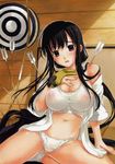  archery black_hair long_hair oppai sweat transparent_clothing 