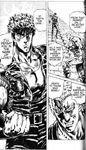  belt comic greyscale hara_tetsuo hard_translated hokuto_no_ken kenshirou male_focus manly monochrome multiple_boys muscle souther translated 