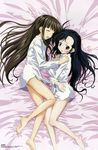  bed dress_shirt konoe_konoka mahou_sensei_negima! pinup sakurazaki_setsuna yuri 