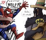  batman heart marvel multiple_boys spanish spider-man translated venom_(marvel) 