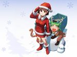  ayase_fuuka christmas koiwai_yotsuba santa_claus wallpaper yotsubato! 