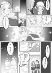  2girls bag beard comic facial_hair gintama greyscale hair_ornament hairpin kagura_(azumanga_daiou) monochrome multiple_boys multiple_girls sakata_gintoki santa_costume shimura_shinpachi snow translation_request tsukuyo_(gintama) 