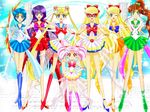  6+girls 7girls aino_minako bishoujo_senshi_sailor_moon chibi_usa child hino_rei kino_makoto luna_rune mizuno_ami multiple_girls sailor_chibi_moon sailor_jupiter sailor_mars sailor_mercury sailor_moon sailor_v sailor_venus smile tsukino_usagi 