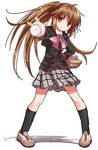  baseball brown_hair little_busters! ponytail red_eyes rin_natsume school_uniform tagme 