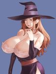  bare_shoulders breasts brown_eyes cleavage dragon&#039;s_crown dragon's_crown dress elbow_gloves gloves hat huge_breasts long_hair orange_hair sorceress_(dragon&#039;s_crown) sorceress_(dragon's_crown) takasugi_kou vanillaware witch witch_hat 