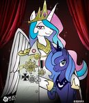  equine female feral friendship_is_magic horn horse mammal medal medals my_little_pony nazi pegacorn portrait princess_celestia_(mlp) princess_luna_(mlp) royal_portrait sibling sisters sparkle uniform winged_unicorn wings wolfjedisamuel 