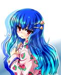  bangs hinanawi_tenshi iseno_yajin long_hair pajamas solo tears touhou 