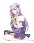  animal_ears cat_ears itachi_(weasel0) kiriya_nozomi long_hair mayoi_neko_overrun! paw_pose red_eyes solo stray_cats_uniform thighhighs very_long_hair waitress zettai_ryouiki 