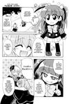  artist_request beatrice chibi comic crown dress fang flower greyscale hair_bobbles hair_ornament hard_translated highres monochrome multiple_girls rose translated umineko_no_naku_koro_ni ushiromiya_ange ushiromiya_maria uu~ 