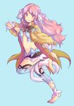  barefoot fins head_fins kimamakaze long_hair midriff navel persia_(rune_factory) pink_hair red_eyes ribbon rune_factory rune_factory_3 solo 