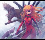  bangs blue_eyes bodysuit boyaking bracer breasts clenched_hand contrapposto cowboy_shot eva_02 evangelion:_3.0_you_can_(not)_redo eyepatch floating_hair gem glint gloves hair_between_eyes holding holding_weapon legs_apart lens_flare letterboxed light_smile long_hair looking_at_viewer mecha neon_genesis_evangelion number open_mouth orange_hair outline pilot_suit plugsuit polearm rebuild_of_evangelion saliva sharp_teeth shikinami_asuka_langley small_breasts souryuu_asuka_langley spear spear_of_cassius standing tape teeth tongue tongue_out turtleneck two_side_up weapon 