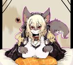  ?? breasts canine chest_tuft female fur hair looking_at_viewer lying maid maid_uniform mammal monokuro ribbons solo tuft 