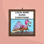  cake donkey equine female feral flag food friendship_is_magic fur hair horse horseshoe_flag jackass mammal my_little_pony news_clip photo picture pink_fur pink_hair pinkie_pie_(mlp) pony table unknown_artist 