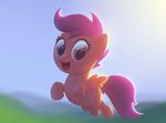  child cub cute equine female feral foal friendship_is_magic happy horse jumping leap mammal my_little_pony nitro pegasus pony scootaloo_(mlp) solo wings young 