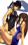  ar_tonelico ar_tonelico_i aurica_nestmile black_hair braid brown_hair competition_swimsuit long_hair midriff misha_arsellec_lune multiple_girls nagi_ryou non-web_source one-piece_swimsuit swimsuit third-party_edit 
