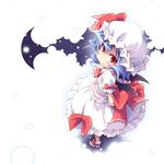  dress from_above ham_(points) hat looking_at_viewer looking_up mob_cap red_eyes remilia_scarlet short_hair silver_hair simple_background solo standing touhou white_background white_dress 