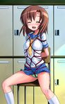  bondage higurashi_no_naku_koroni pantsu ropes ryuuguu_rena school_uniform schoolgirl shibari upskirt 