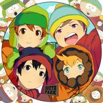  black_eyes black_hair blonde_hair brown_hair eric_cartman green_eyes kenny_mccormick kyle_broflovski mittens multiple_boys noeyebrow_(mauve) short_hair sign south_park stan_marsh 