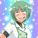  ahegao ahegaokin bad_id bad_pixiv_id blue_eyes blush dog_days eclair_martinozzi genzaburoh green_hair heaven_condition highres short_hair solo sweat tongue 