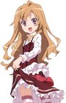  aisaka_taiga skirt_lift tanaka_masayoshi thighhighs toradora! transparent_png vector_trace 