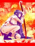  blood bra busujima_saeko highschool_of_the_dead lingerie pixsi3 purple_hair torn_clothes 