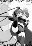  dark_hunter doujinshi greyscale highres monochrome nakajima_yuka sekaiju_no_meikyuu solo thighhighs translated 