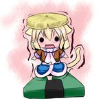  animal_ears blonde_hair cat_ears cat_tail chibi extra_ears hat hoshizuki_(seigetsu) kemonomimi_mode mizuhashi_parsee open_mouth puru-see scarf solo tail touhou trembling 