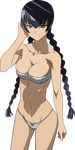  absurdres bikini braids busujima_saeko cleavage highschool_of_the_dead mizugi no_background vector 