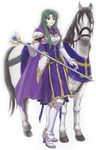  armor cape cecilia_(fire_emblem) fire_emblem fire_emblem:_fuuin_no_tsurugi green_hair horse staff 