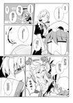  3girls bad_id bad_pixiv_id chinese comic eien_no_sai_tori fan fang gap greyscale highres izayoi_sakuya monochrome multiple_girls remilia_scarlet teardrop touhou translated yakumo_yukari 