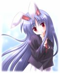  animal_ears blue_hair bunny_ears nijiberu red_eyes reisen_udongein_inaba solo touhou 