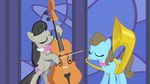  band bluenote_(mlp) bow_(stringed_instrument) brass_instrument cello cutie_mark equine female feral friendship_is_magic gif horse mammal music musical_instrument my_little_pony octavia_(mlp) playing pony sousaphone unknown_artist 
