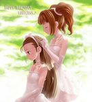  brown_hair idolmaster minase_iori pettanko tagme takatsuki_yayoi twin_tails wedding_dress 