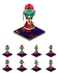  bangs kagiyama_hina niwatori_takeshi pixel_art solo spinning touhou 