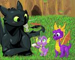  &hearts; ? black_body blush crossover dragon fanboy feral fish friendship_is_magic green_eyes how_to_train_your_dragon male marine my_little_pony night_fury purple_dragon raiilynezz scalie spike_(mlp) spyro spyro_the_dragon the_legend_of_spyro toothless video_games 