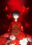  bad_id bad_pixiv_id black_hair bug butterfly fatal_frame fatal_frame_2 highres insect japanese_clothes kimono kurozatou_owata red_eyes short_hair solo tachibana_chitose tears 
