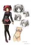  bra character_design pantsu school_uniform sketch thighhighs yukirin 