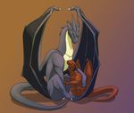 ambiguous_gender blue_body blue_dragon cuddle cuddling dragon duo female feral firondraak horn horns licking male morca necrodrone_(character) non-anthro red_dragon reptile scalie size_difference tail tongue wings 