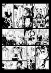  6+girls agata_(sekaiju_no_meikyuu) ballista_(sekaiju) bikini comic goggles greyscale gunner hair_ornament highres himukai_yuuji kanae_(sekaiju) medic_(sekaiju) midriff monk_(sekaiju) monochrome multiple_boys multiple_girls navel paladin_(sekaiju) phalanx_(sekaiju) pirate_(sekaiju) ponytail princess_(sekaiju) scar sekaiju_no_meikyuu sekaiju_no_meikyuu_3 swimsuit translated warrior_(sekaiju) zodiac_(sekaiju) 