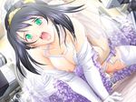  black_hair camera first_time from_behind green_eyes kyouhaku_2 oppai raep record tears virgin wedding_dress 