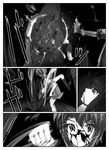  :o abubu bangs blood blunt_bangs close-up comic from_side greyscale kimidori_emiri kita_high_school_uniform kouyouen_academy_uniform monochrome multiple_girls nagato_yuki parted_lips profile school_uniform serafuku short_hair suou_kuyou suzumiya_haruhi_no_yuuutsu upper_body 