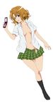  momioka_risa no_bra nopan open_shirt school_uniform to_love-ru vector 