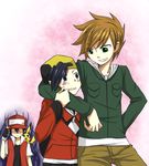  3boys gold_(pokemon) hat hibiki_(pokemon) jealous jealousy male male_focus multiple_boys ookido_green pikachu pokemon pokemon_(game) pokemon_game red_(pokemon) yaoi 