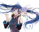  aqua_eyes bad_id bad_pixiv_id blue_hair detached_sleeves flower hatsune_miku headphones headphones_around_neck long_hair saikawa_(0902k137) solo twintails vocaloid wings 