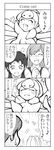  3girls 4koma alien alien_(movie) avp blush comic facehugger facehugger-tan greyscale haniwa-dako monochrome multiple_girls sweatdrop translated 