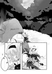  alice_margatroid comic flower grave greyscale monochrome myama rain solo touhou 