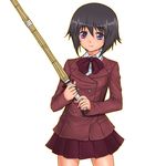  bamboo_blade blazer jacket kawazoe_tamaki rokuichi school_uniform shinai solo sword weapon 
